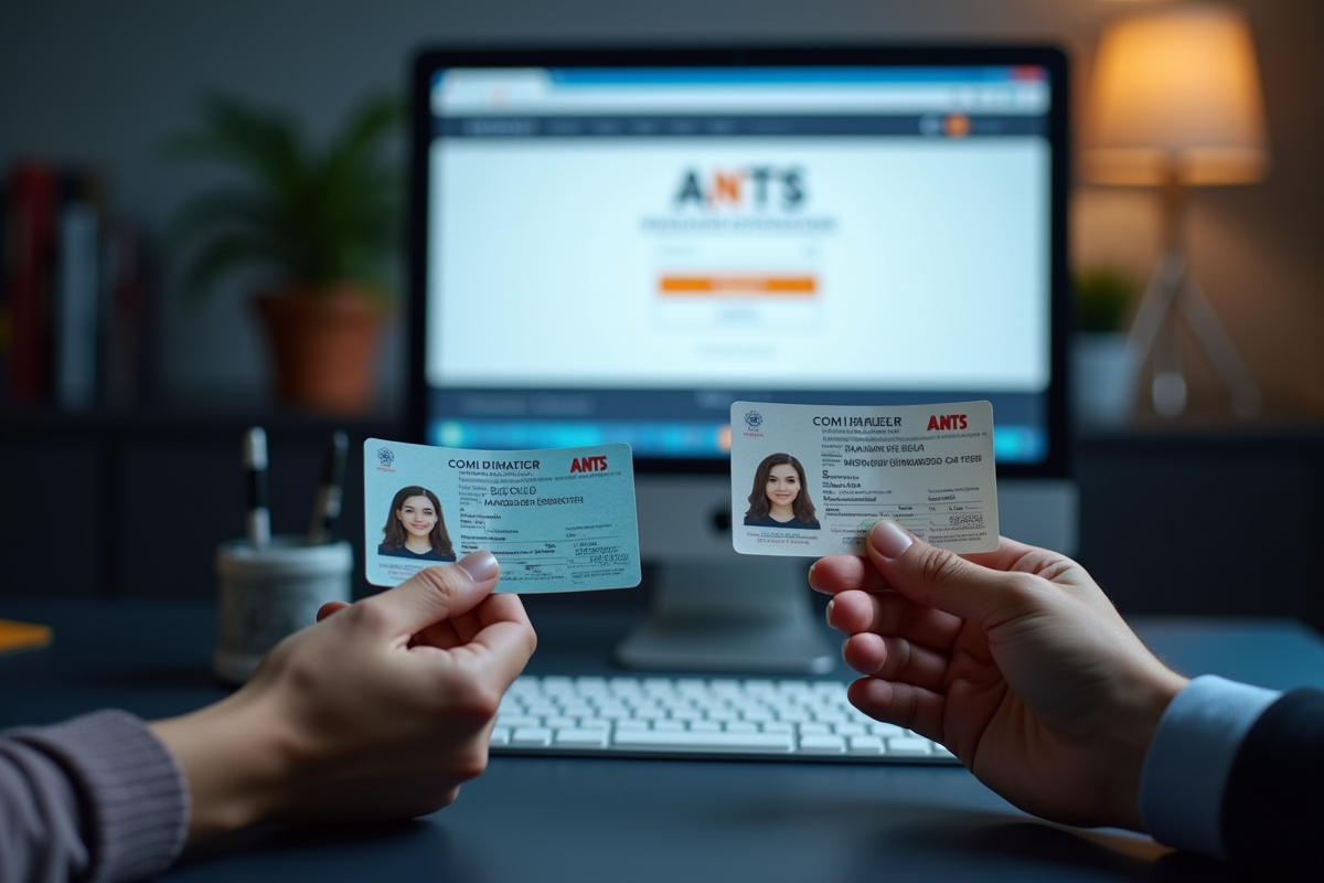 Deux mains tenant cartes d