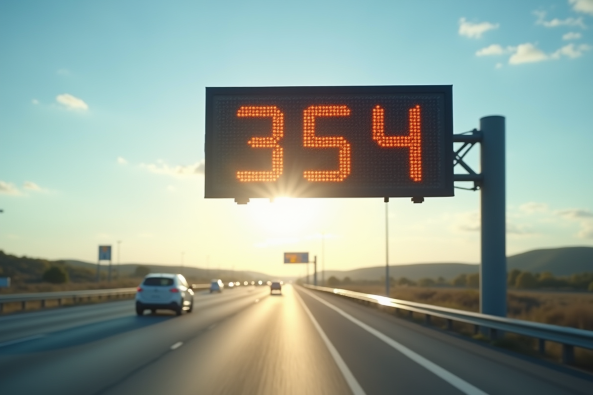 Panneau de limitation de vitesse sur l